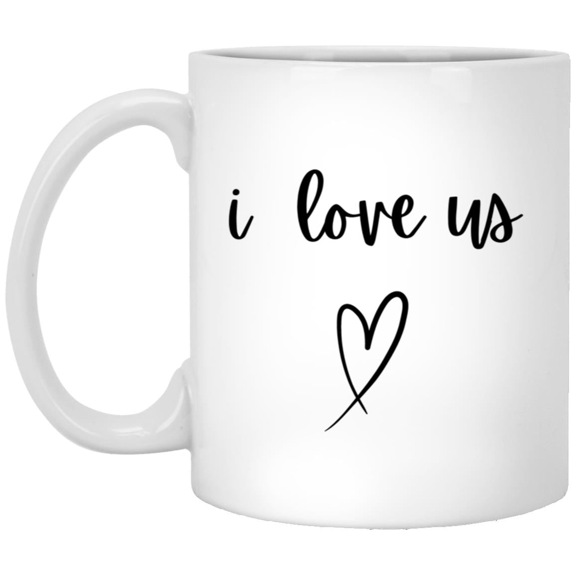 I LOVE US HEART CERAMIC MUG