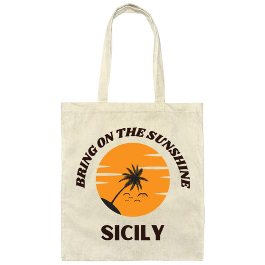 VINATGE BRING ON THE SUNSHINE SICILY CANVAS TOTE BAG