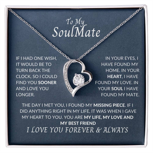 To My Soulmate | I Love You, Forever & Always - Forever Love Necklace